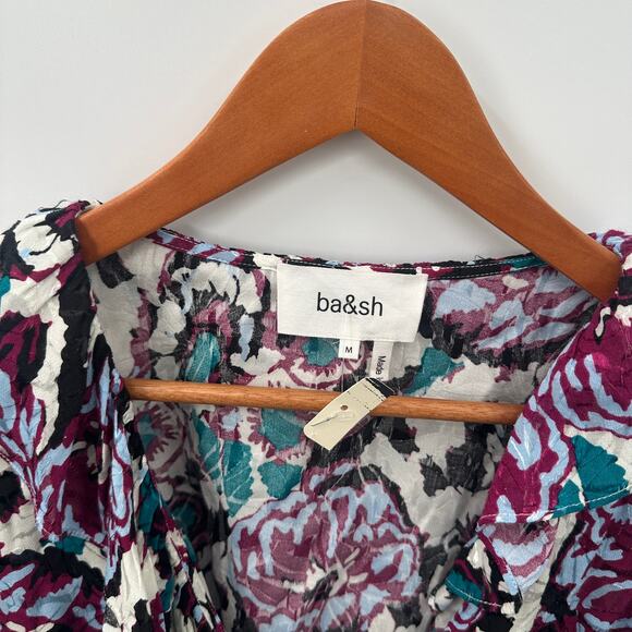 BA&SH NWT Evereve Gato Abstract Side Tie V-Neck Blouse // M - Picture 5 of 15